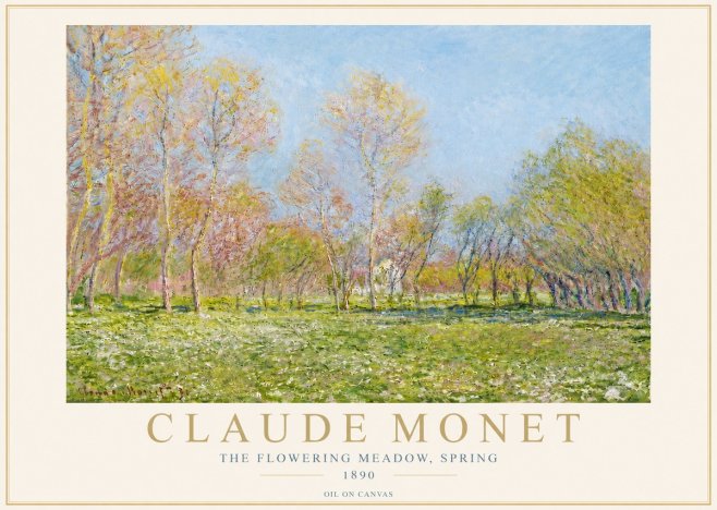 Monet The Flowering Meadow, Spring No3 - Plakat