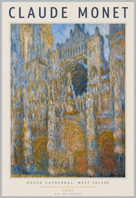 Monet Rouen Cathedral, West Facade No4 - Plakat