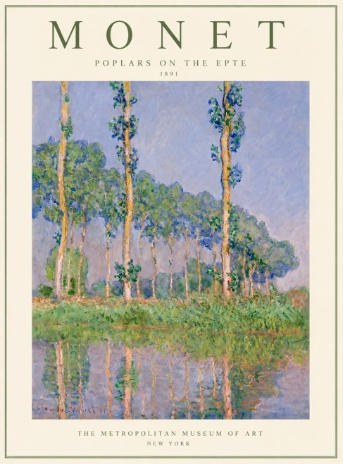Monet Poplars on the Epte No4 - Plakat