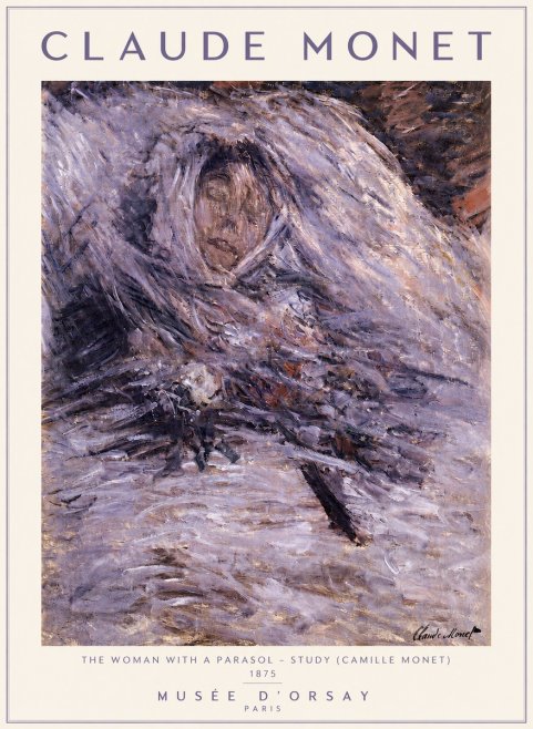 Monet The Woman with a Parasol - Study (Camille Monet) No4 - Plakat