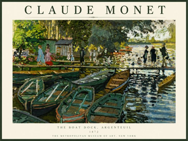 Monet The Boat Dock, Argenteuil No6 - Plakat
