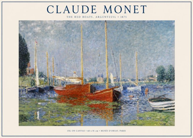 Monet The Red Boats, Argenteuil No1 - Plakat