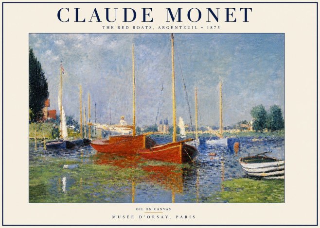 Monet The Red Boats, Argenteuil No5 - Plakat