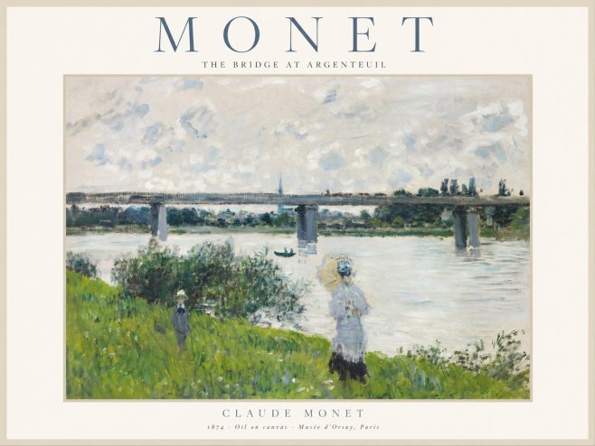 Monet The Bridge at Argenteuil II No1 - Plakat