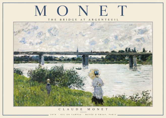 Monet The Bridge at Argenteuil II No5 - Plakat
