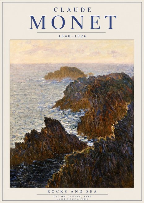Monet Rocks and Sea No3 - Plakat