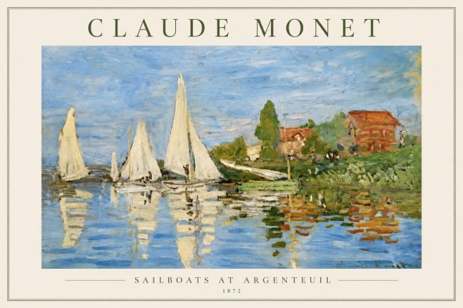 Monet Sailboats at Argenteuil No3 - Plakat