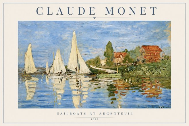 Monet Sailboats at Argenteuil No4 - Plakat