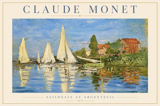 Monet Sailboats at Argenteuil No5 - Plakat