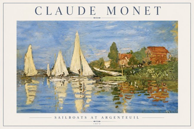 Monet Sailboats at Argenteuil No6 - Plakat