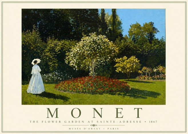 Monet The Flower Garden at Sainte-adresse No4 - Plakat