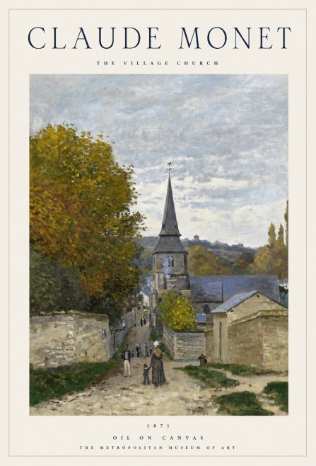 Monet The Village Church No1 - Plakat