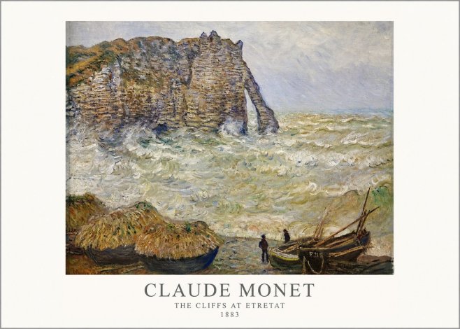 Monet The Cliffs at Etretat No1 - Plakat