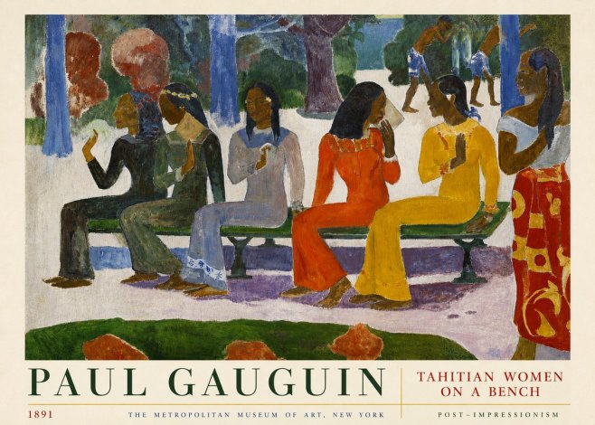 Paul Gauguin Tahitian Women on a Bench No3 - Plakat