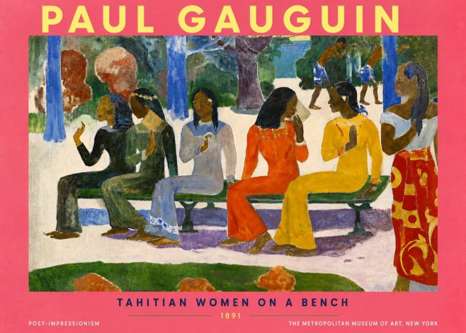 Paul Gauguin Tahitian Women on a Bench No6 - Plakat