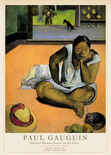Paul Gauguin Tahitian Woman Seated on the Floor No1 - Plakat