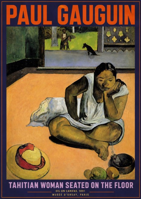 Paul Gauguin Tahitian Woman Seated on the Floor No4 - Plakat