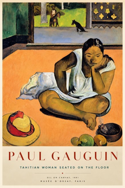 Paul Gauguin Tahitian Woman Seated on the Floor No5 - Plakat