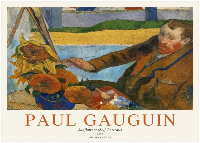 Paul Gauguin The Artist and His Sunflowers No2 - Plakat