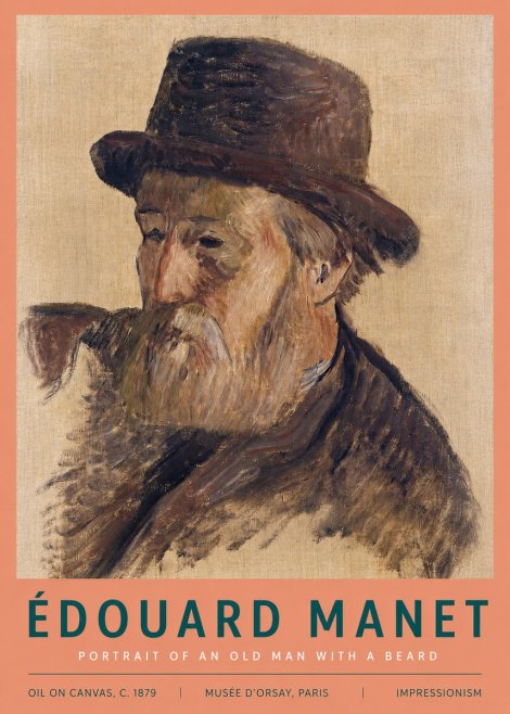 Édouard Manet Portrait of an Old Man with a Beard No3 - Plakat