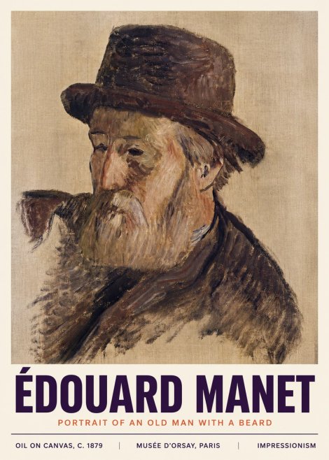 Édouard Manet Portrait of an Old Man with a Beard No4 - Plakat