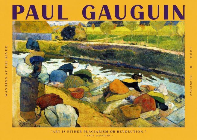 Paul Gauguin Washing at the River No2 - Plakat