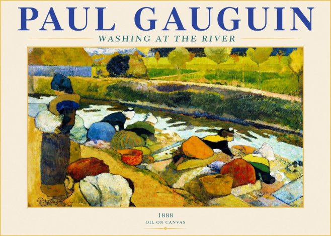 Paul Gauguin Washing at the River No4 - Plakat