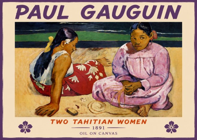 Paul Gauguin Two Tahitian Women III No4 - Plakat