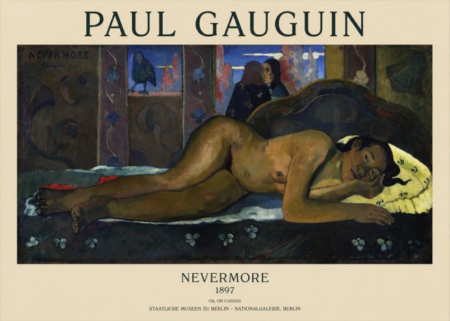 Paul Gauguin Nevermore No3 - Plakat