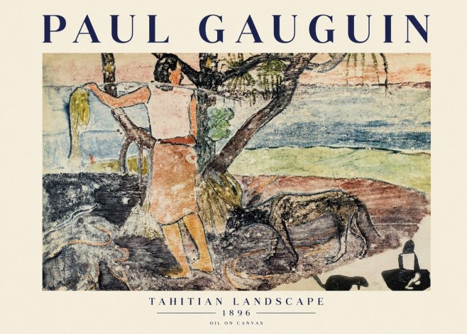 Paul Gauguin Woman with Dog (Te Faaturuma) No5 - Plakat