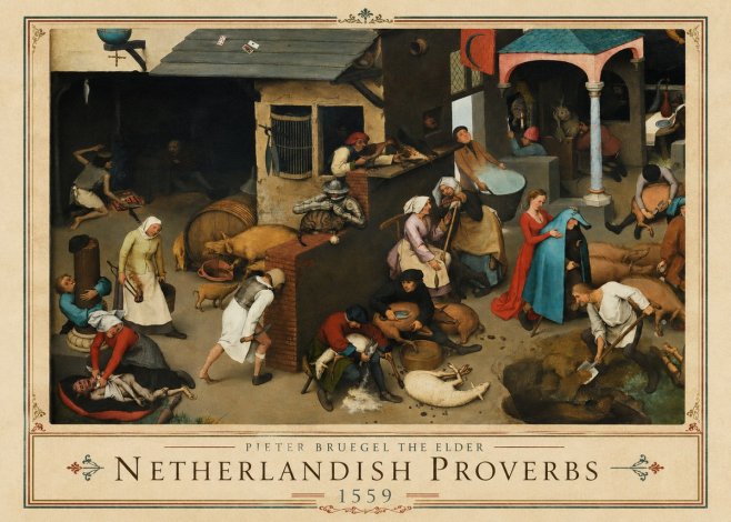 Pieter Bruegel Netherlandish Proverbs VI No1 - Plakat