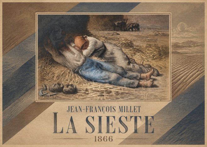 Jean-François Millet La Sieste No6 - Plakat