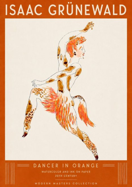 Isaac Grünewald Dancer in Orange No5 - Plakat