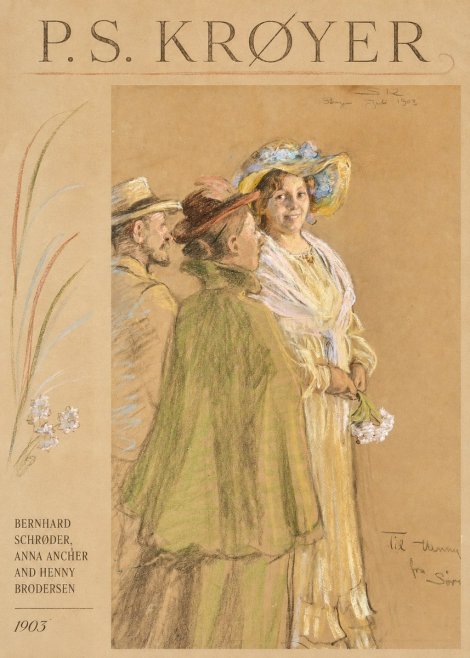 P.S. Krøyer Bernhard Schrøder, Anna Ancher and Henny Brodersen No3 - Plakat