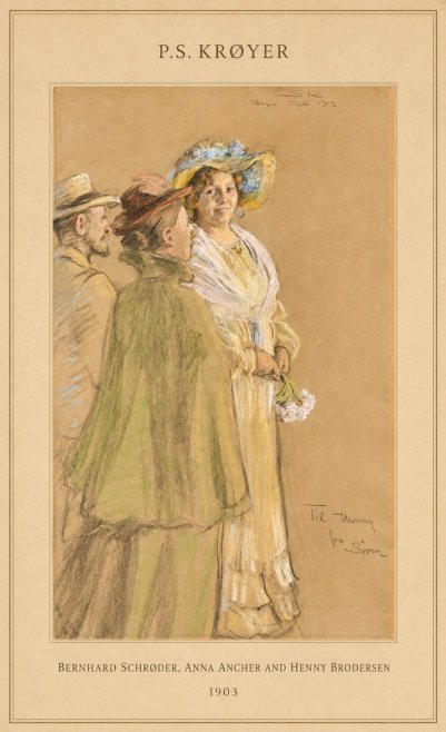 P.S. Krøyer Bernhard Schrøder, Anna Ancher and Henny Brodersen No4 - Plakat