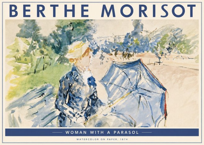 Berthe Morisot Woman with a Parasol No4 - Plakat