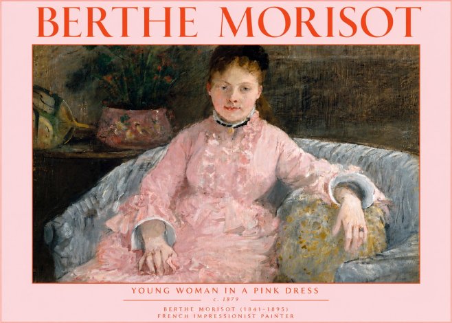 Berthe Morisot Young Woman in a Pink Dress I No5 - Plakat