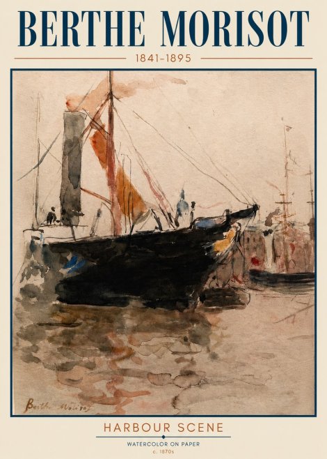 Berthe Morisot Harbour Scene No3 - Plakat