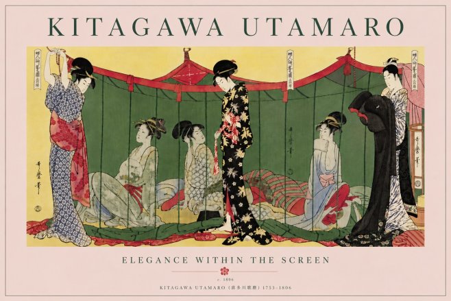 Kitagawa Utamaro Elegance Within the Screen No6 - Plakat