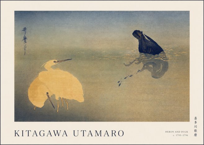 Kitagawa Utamaro Heron and Duck No1 - Plakat
