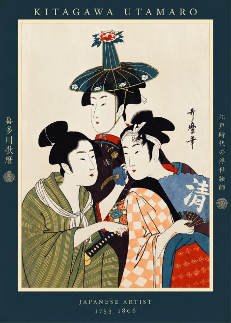 Kitagawa Utamaro Three Beauties No2 - Plakat