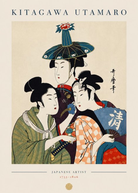 Kitagawa Utamaro Three Beauties No6 - Plakat