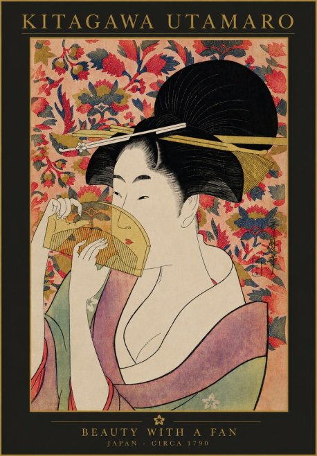 Kitagawa Utamaro Beauty with a Fan II No4 - Plakat