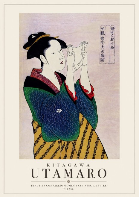 Kitagawa Utamaro Beauties Compared: Women Examining a Letter No3 - Plakat