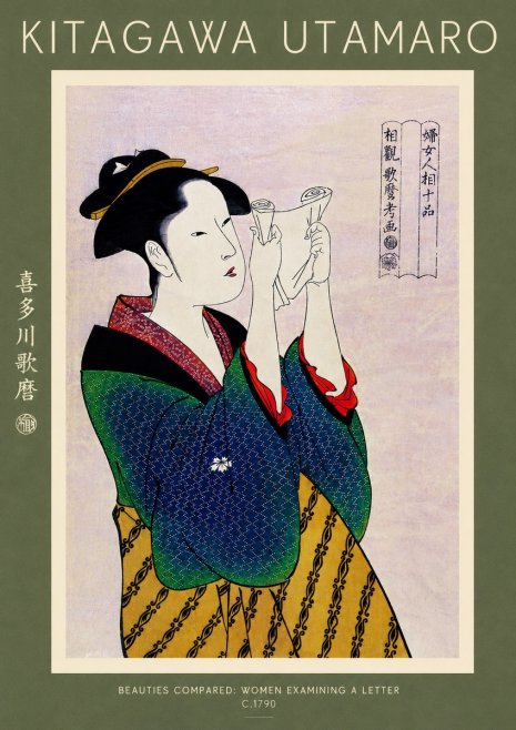 Kitagawa Utamaro Beauties Compared: Women Examining a Letter No4 - Plakat