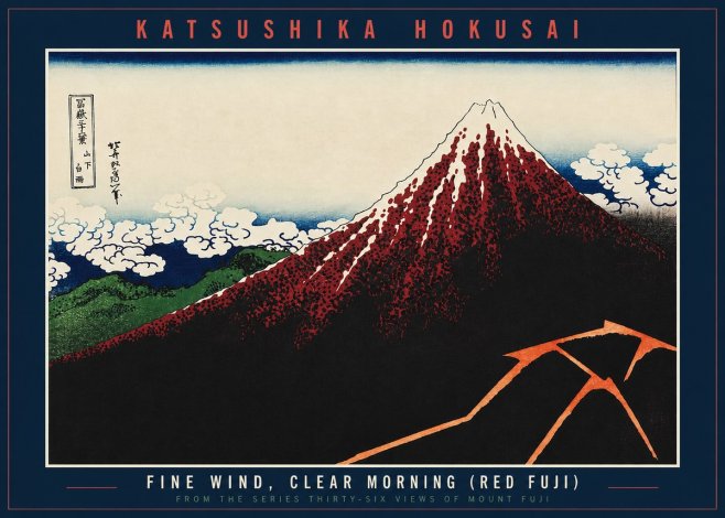 Katsushika Hokusai Fine Wind, Clear Morning (Red Fuji) II No2 - Plakat