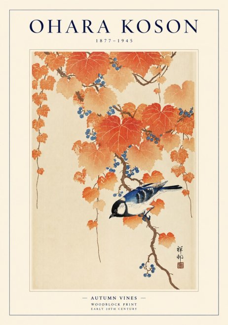 Ohara Koson Autumn Vines No1 - Plakat