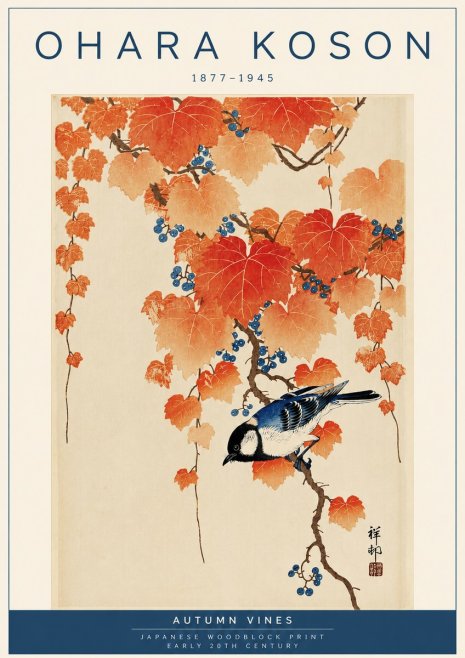 Ohara Koson Autumn Vines No4 - Plakat