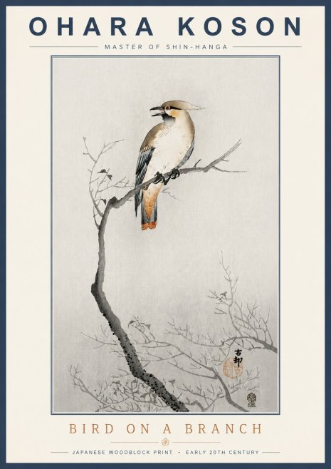 Ohara Koson Bird on a Branch I No4 - Plakat