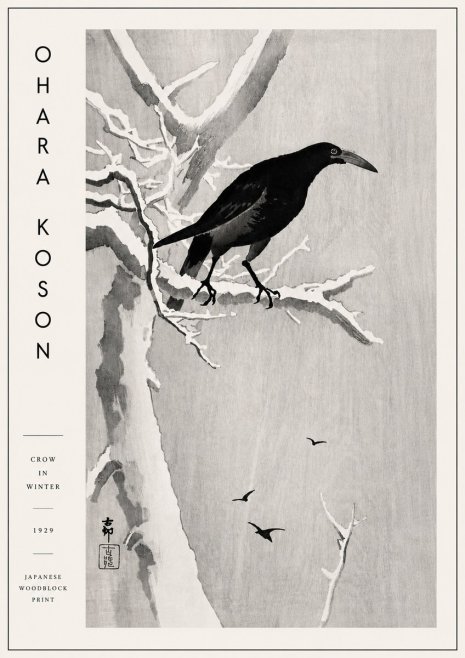 Ohara Koson Crow in Winter I No4 - Plakat